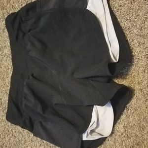 Double layer black and white shorts